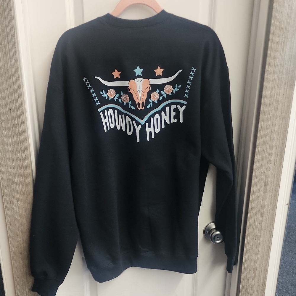Black 'Howdy Honey' Graphic Sweatshirt